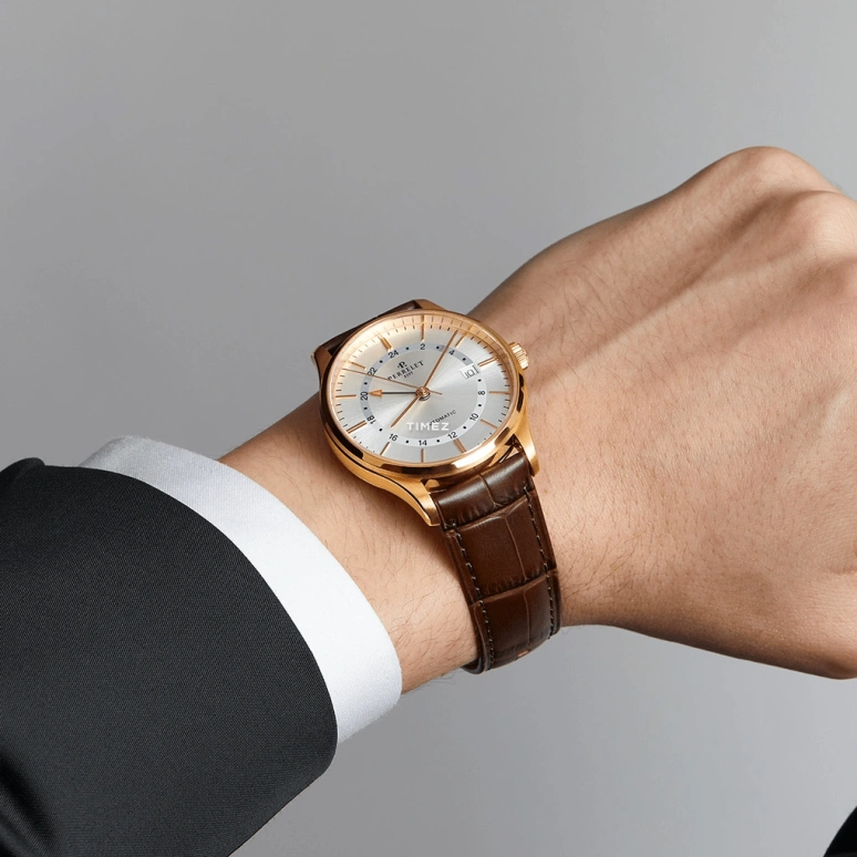 Perrelet,Weekend 39mm,39mm,Stainless Steel,White,Automatic,Day,Dule Time,GMT,A1305,A1305/1