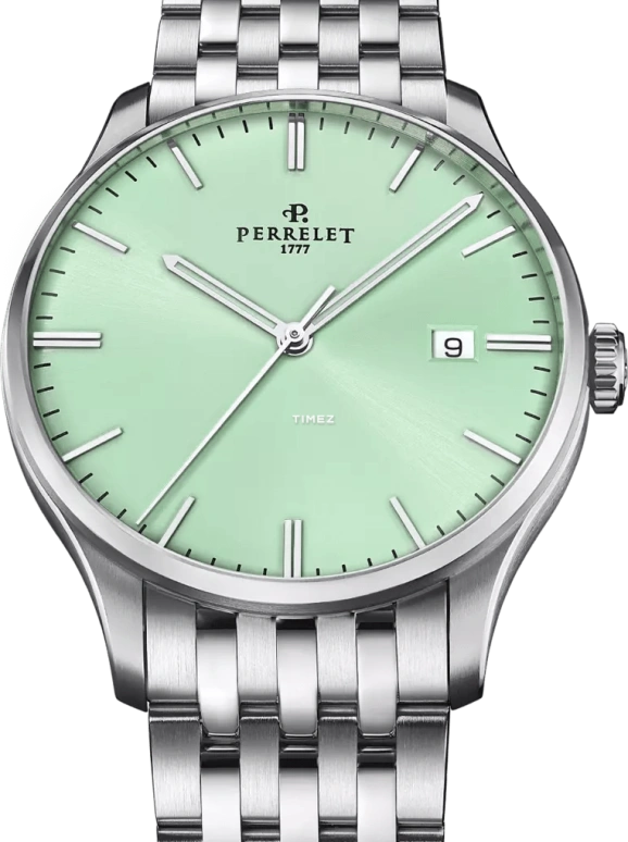 Perrelet,Weekend 39mm,39mm,Stainless Steel,Green,Automatic,Day,42hours,A1300,A1300/D