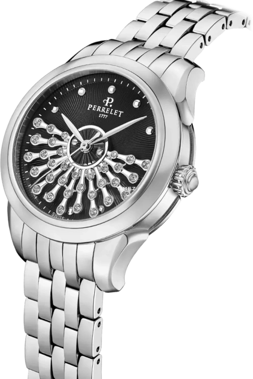 Perrelet,Joséphine 36.50mm,36.50mm,Titanium,Black,Automatic,42hours,In-house Caliber,A2071,A2071/E
