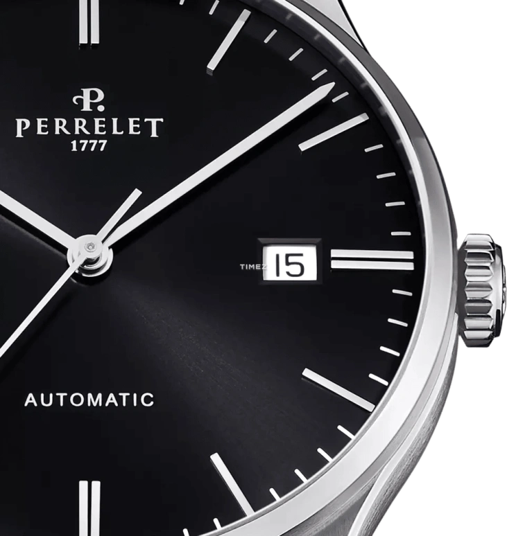 Perrelet,Weekend 39mm,39mm,Stainless Steel,Black,Automatic,Day,42hours,A1300,A1300/2