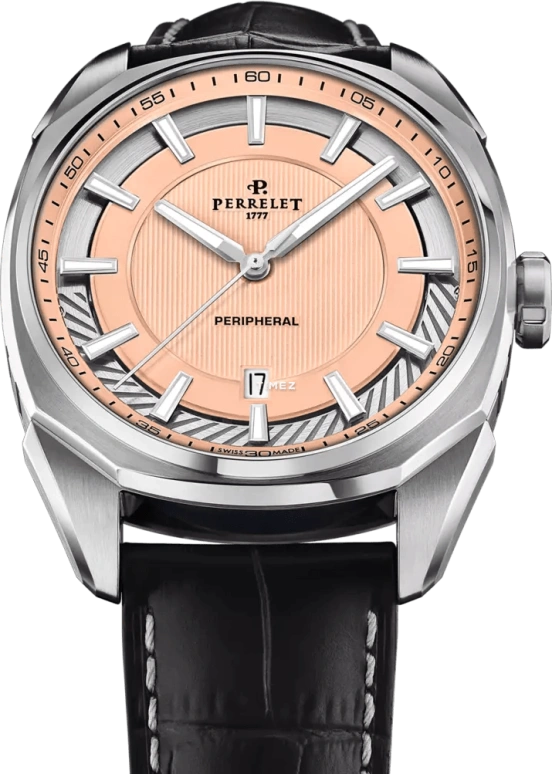 Perrelet,Lab Peripheral 42mm,42mm,Stainless Steel,Salmon,Automatic,Day,42hours,A1100,A1100/6