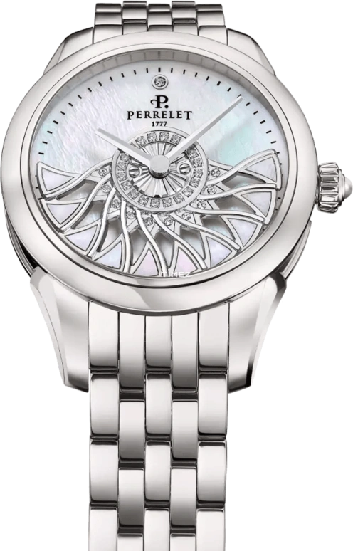 Perrelet,Cleopatra 36.50mm,36.50mm,Titanium,White,Automatic,42hours,In-house Caliber,A2071,A2071/1