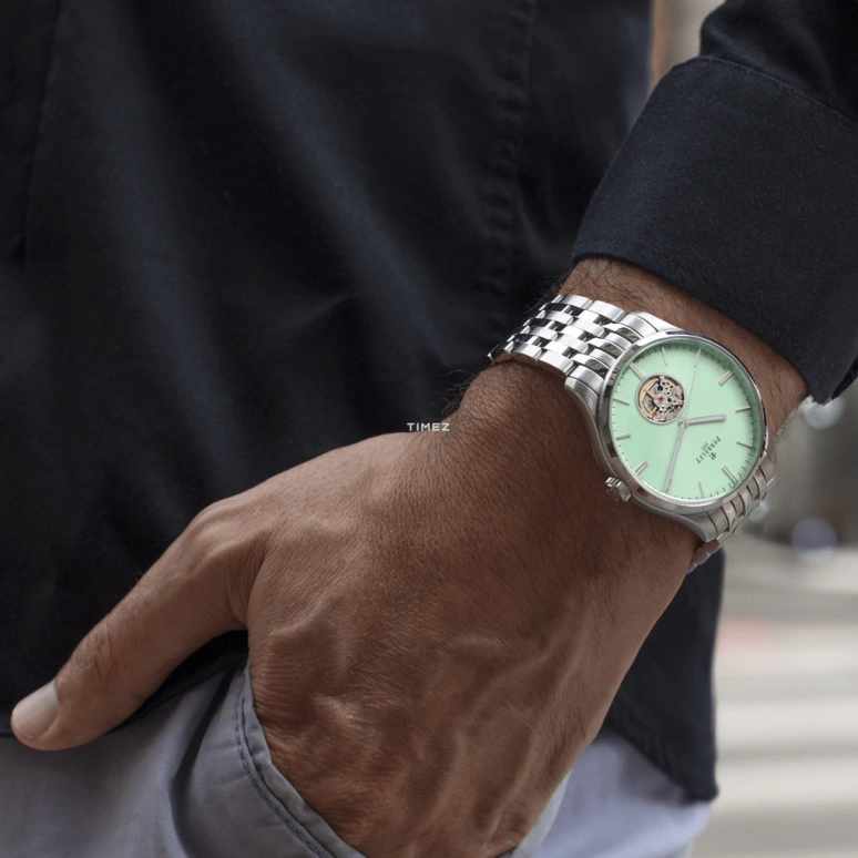 Perrelet,Weekend 39mm,39mm,Stainless Steel,Green,Automatic,42hours,In-house Caliber,A1302,A1302/B