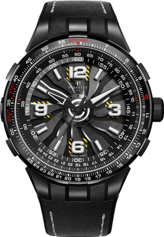 Perrelet,Turbine 48mm,48mm,Stainless Steel,Black,Automatic,42hours,In-house Caliber,A1086,A1086/1A
