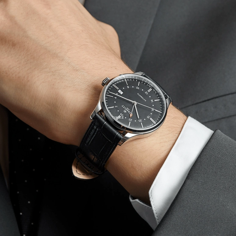 Perrelet,Weekend 39mm,39mm,Stainless Steel,Black,Automatic,Day,Dule Time,GMT,A1304,A1304/5