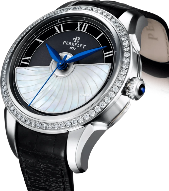 Perrelet,Diamond Flower 36.80mm,36.80mm,Stainless Steel,Black,White,Automatic,42hours,In-house Caliber,A2066,A2066/6