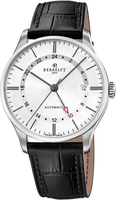 Perrelet,Weekend 39mm,39mm,Stainless Steel,Silver,Automatic,Day,Dule Time,GMT,A1304,A1304/1