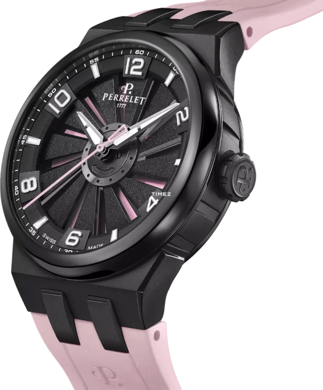 Perrelet,Turbine 41mm,41mm,Titanium,Dual,Pink Red,Black,Automatic,42hours,In-house Caliber,A4067,A4067/8