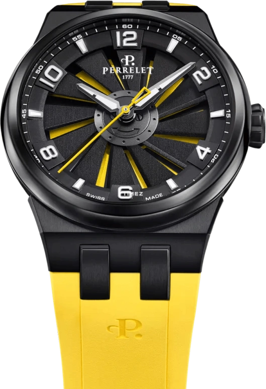 Perrelet,Turbine 41mm,41mm,Titanium,Black,Yellow,Automatic,42hours,In-house Caliber,A4067,A4067/1