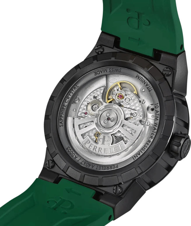 Perrelet,Turbine 41mm,41mm,Titanium,Black,Green,Automatic,42hours,In-house Caliber,A4067,A4067/5