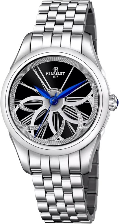 Perrelet,Diamond Flower 36.80mm,36.80mm,Stainless Steel,Black,Automatic,42hours,In-house Caliber,A2065,A2065/9