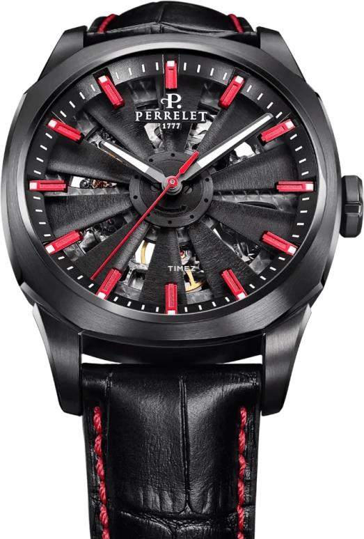 Perrelet,Turbine 42mm,42mm,Stainless Steel,Black,Automatic,42hours,Sapphire,Crystal Glass,A1062,A1062/3