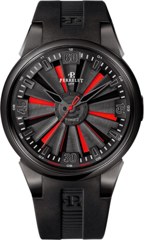 Perrelet,Turbine 44mm,44mm,Stainless Steel,Black,Automatic,42hours,In-house Caliber,A1047,A1047/1