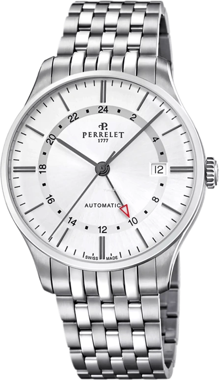 Perrelet,Weekend 39mm,39mm,Stainless Steel,Silver,Automatic,Day,Dule Time,GMT,A1304,A1304/2