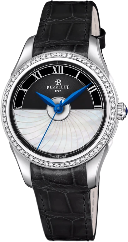 Perrelet,Diamond Flower 36.80mm,36.80mm,Stainless Steel,Black,White,Automatic,42hours,In-house Caliber,A2066,A2066/6