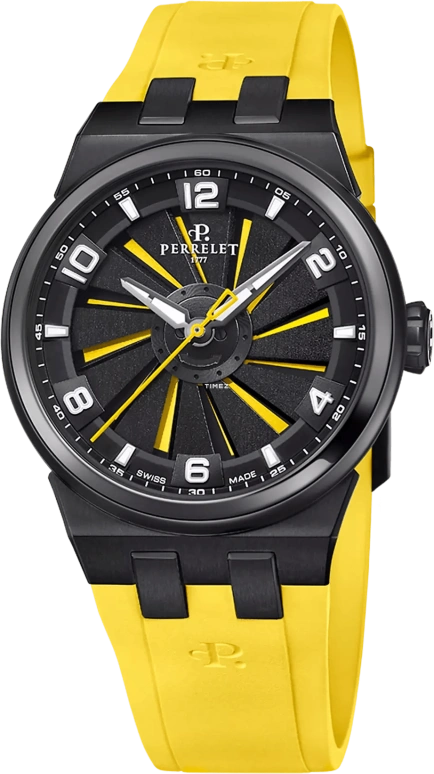 Perrelet,Turbine 41mm,41mm,Titanium,Black,Yellow,Automatic,42hours,In-house Caliber,A4067,A4067/1