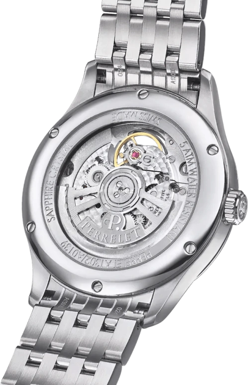 Perrelet,Weekend 39mm,39mm,Stainless Steel,Ice Blue,Automatic,42hours,In-house Caliber,A1302,A1302/9