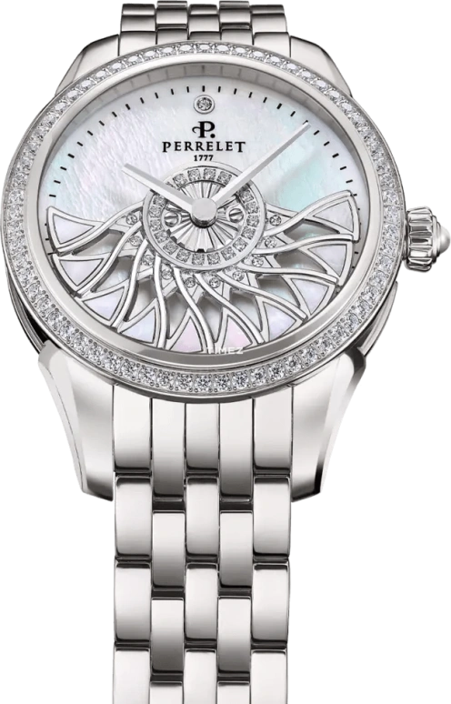 Perrelet,Cleopatra 36.50mm,36.50mm,Titanium,White,Automatic,42hours,In-house Caliber,A2072,A2072/1