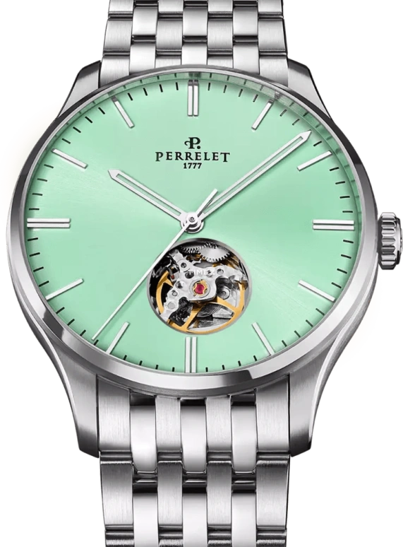 Perrelet,Weekend 39mm,39mm,Stainless Steel,Green,Automatic,42hours,In-house Caliber,A1302,A1302/B
