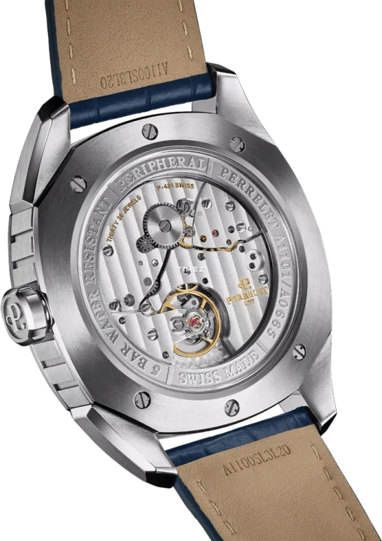 Perrelet,Lab Peripheral 42mm,42mm,Stainless Steel,Blue,Automatic,Dule Time,GMT,Big Date,Day / Night Indication,42hours,In-house Caliber,A1101,A1101/4