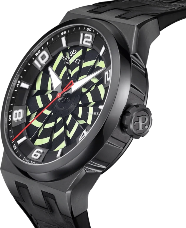 Perrelet,Turbine 44.50mm,44.50mm,Stainless Steel,Black,Green,Automatic,42hours,In-house Caliber,A4063,A4063/C