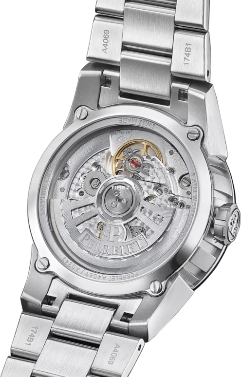 Perrelet,Turbine 37mm,37mm,Stainless Steel,White,Automatic,42hours,In-house Caliber,A4069,A4069/1