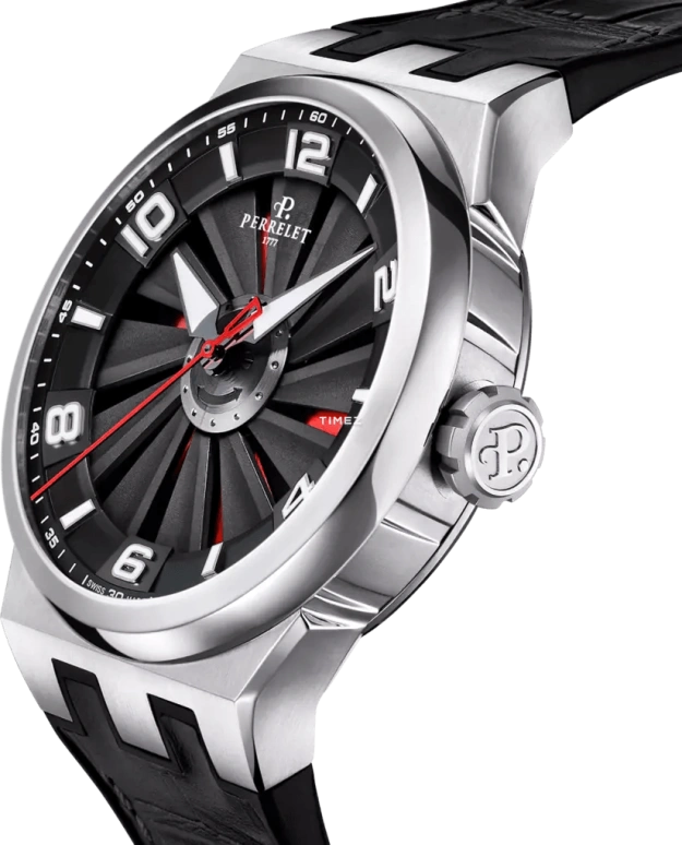 Perrelet,Turbine 44.50mm,44.50mm,Stainless Steel,Black,Red,Automatic,42hours,In-house Caliber,A4062,A4062/A