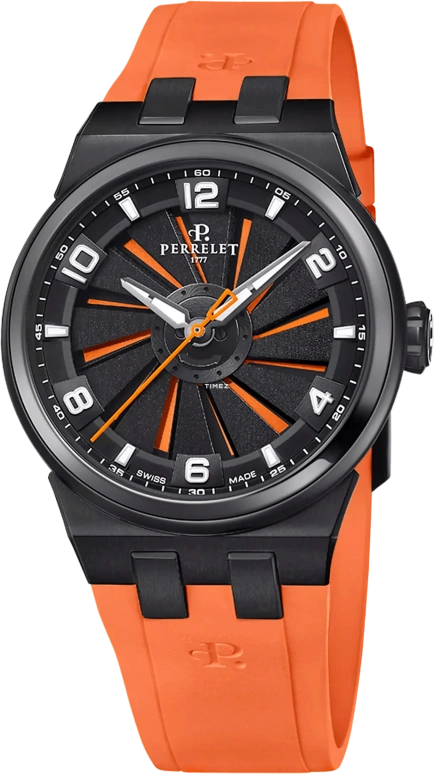 Perrelet,Turbine 41mm,41mm,Titanium,Orange,Black,Automatic,42hours,In-house Caliber,A4067,A4067/3