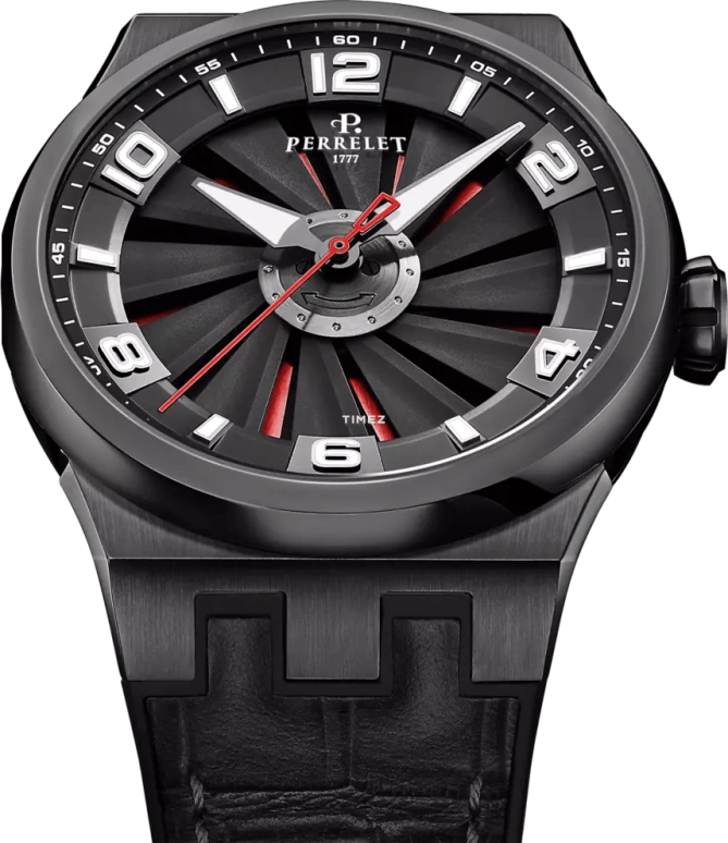 Perrelet,Turbine 44.50mm,44.50mm,Stainless Steel,Black,Red,Automatic,42hours,In-house Caliber,A4063,A4063/A