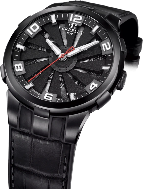 Perrelet,Turbine 46mm,46mm,Stainless Steel,Dual,Black,Silver,Automatic,42hours,In-house Caliber,A1093,A1093/S1