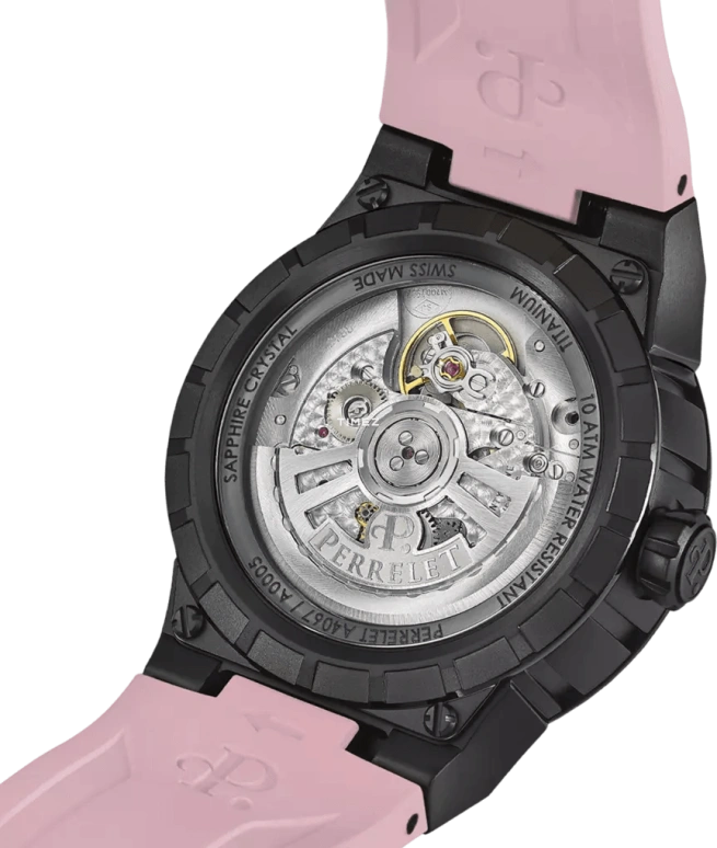 Perrelet,Turbine 41mm,41mm,Titanium,Dual,Pink Red,Black,Automatic,42hours,In-house Caliber,A4067,A4067/8