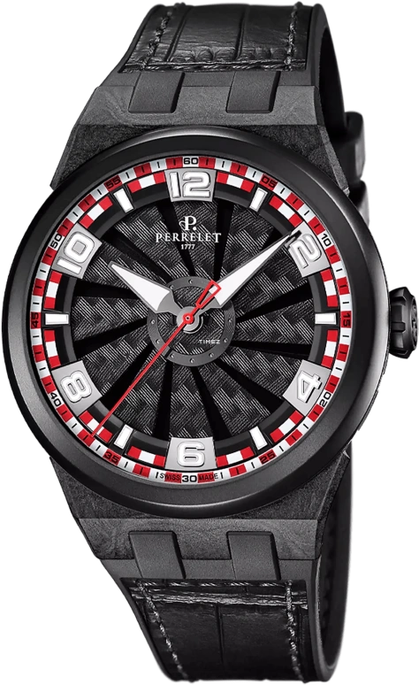 Perrelet,Turbine 45.50mm,45.50mm,Carbon,Polycarbonate,Stainless Steel,Black,Red,White,Automatic,42hours,In-house Caliber,A4065,A4065/3