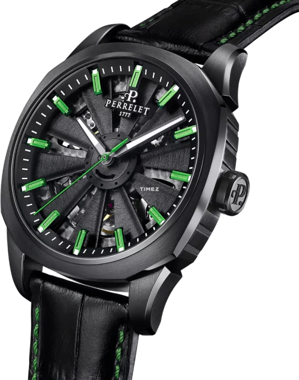 Perrelet,Turbine 42mm,42mm,Stainless Steel,Black,Automatic,42hours,Sapphire,Crystal Glass,A1062,A1062/1