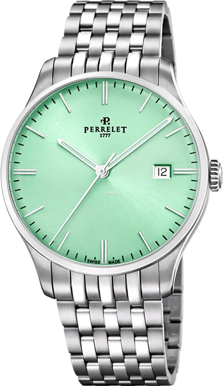 Perrelet,Weekend 39mm,39mm,Stainless Steel,Green,Automatic,Day,42hours,A1300,A1300/D