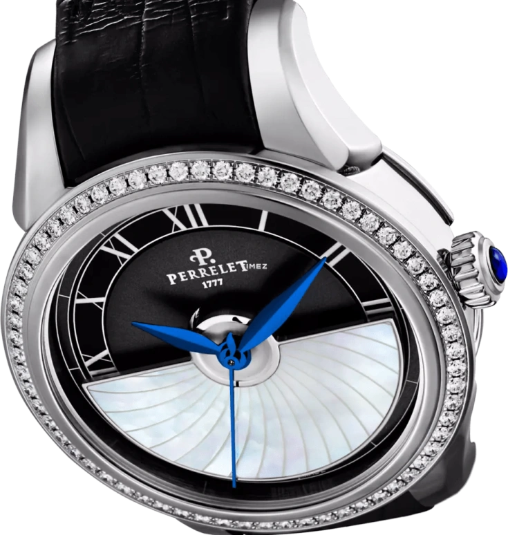 Perrelet,Diamond Flower 36.80mm,36.80mm,Stainless Steel,Black,White,Automatic,42hours,In-house Caliber,A2066,A2066/6