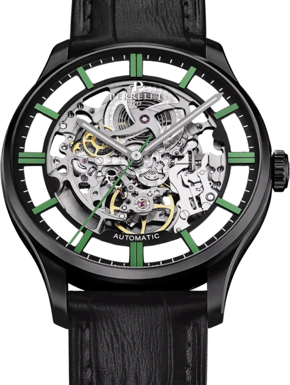 Perrelet,Weekend Skeleton 39.50mm,39.50mm,Stainless Steel,Silver,Automatic,42hours,In-house Caliber,A1306,A1306/3