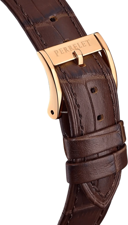 Perrelet,Weekend 39mm,39mm,Stainless Steel,White,Automatic,Day,Dule Time,GMT,A1305,A1305/1