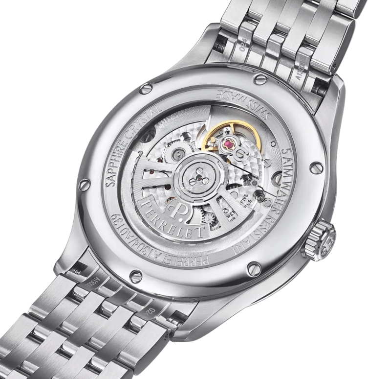 Perrelet,Weekend 39mm,39mm,Stainless Steel,Blue,Automatic,Day,Dule Time,GMT,A1304,A1304/4