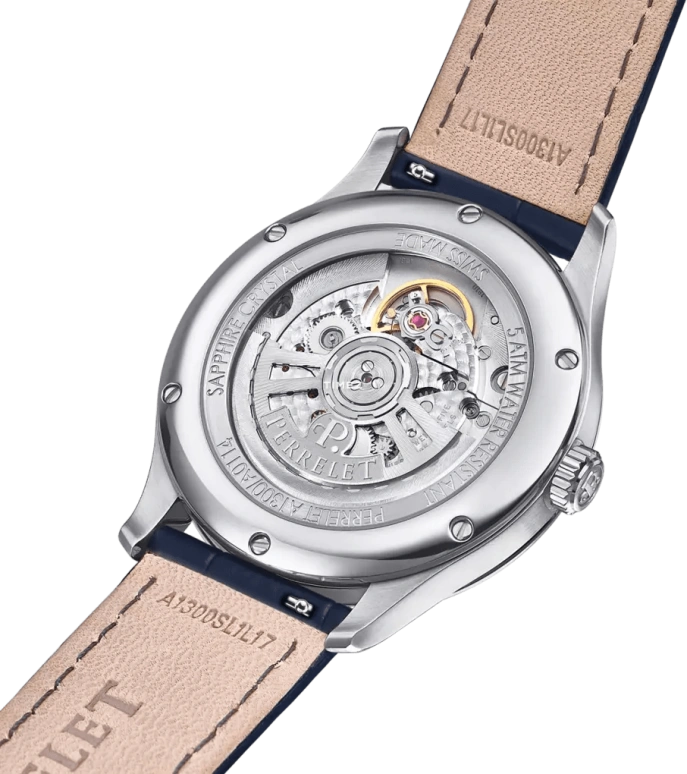 Perrelet,Weekend 39mm,39mm,Stainless Steel,Blue,Automatic,Day,42hours,A1300,A1300/H
