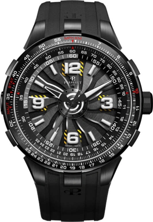 Perrelet,Turbine 48mm,48mm,Stainless Steel,Black,Automatic,42hours,In-house Caliber,A1086,A1086/1