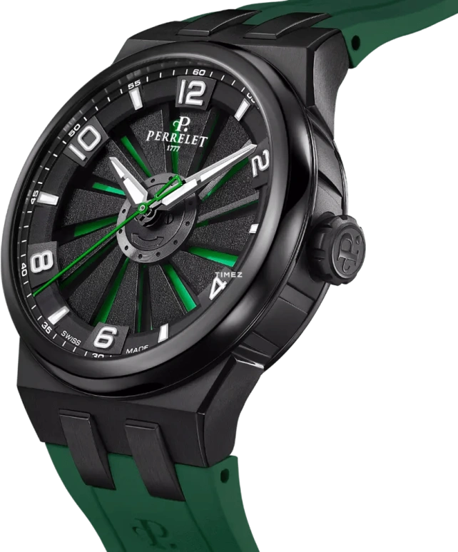 Perrelet,Turbine 41mm,41mm,Titanium,Black,Green,Automatic,42hours,In-house Caliber,A4067,A4067/5