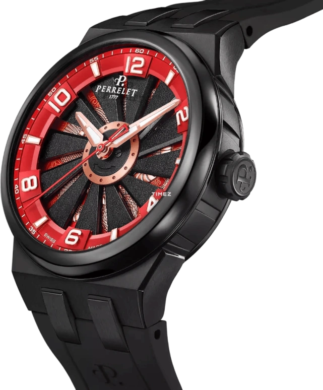 Perrelet,Turbine 41mm,41mm,Titanium,Black,Red,Automatic,42hours,In-house Caliber,A4067,A4067/S4