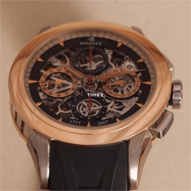 Perrelet,Other 43mm,43mm,Rose Gold,White Gold,Skeleton,Automatic,Chronograph,Day,A230