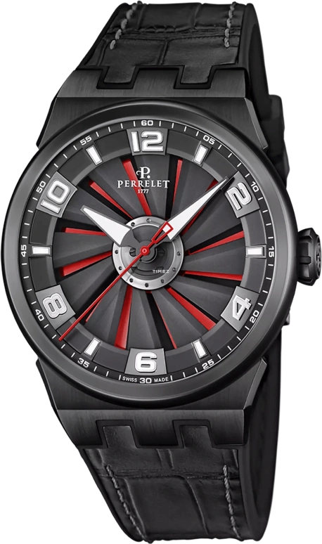 Perrelet,Turbine 44.50mm,44.50mm,Stainless Steel,Black,Red,Automatic,42hours,In-house Caliber,A4063,A4063/A