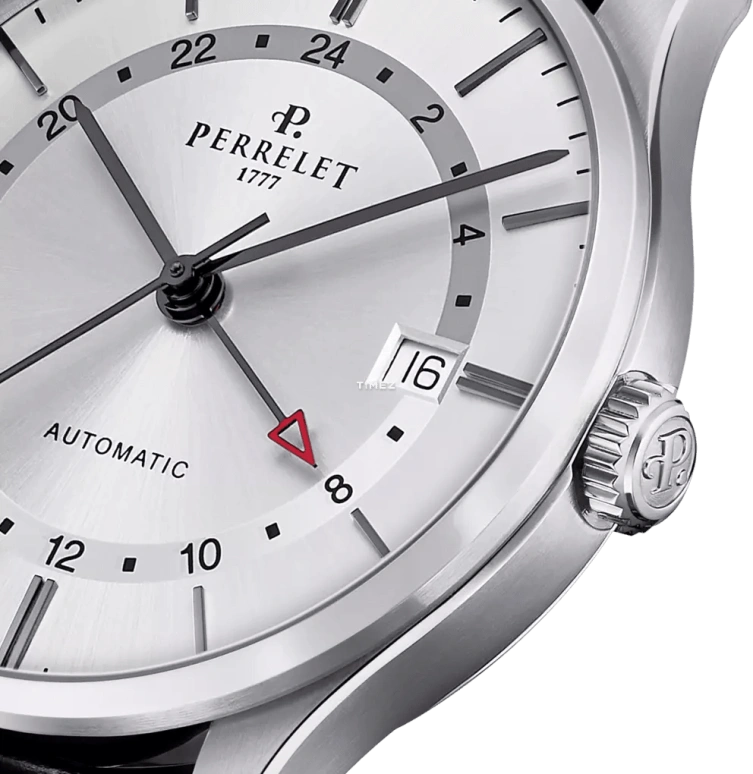 Perrelet,Weekend 39mm,39mm,Stainless Steel,Silver,Automatic,Day,Dule Time,GMT,A1304,A1304/1