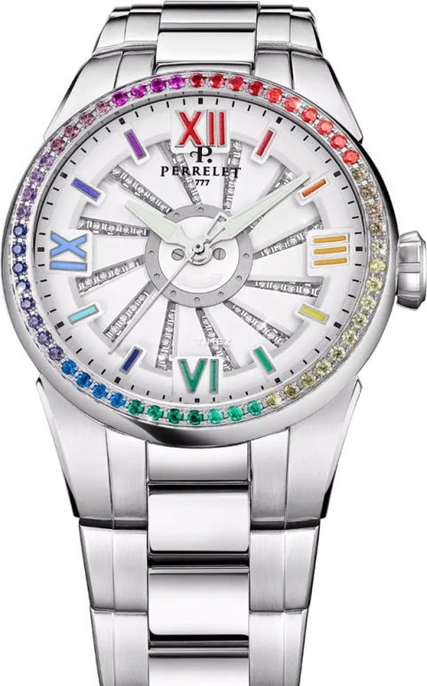 Perrelet,Turbine 37mm,37mm,Stainless Steel,White,Automatic,42hours,In-house Caliber,A4069,A4069/3