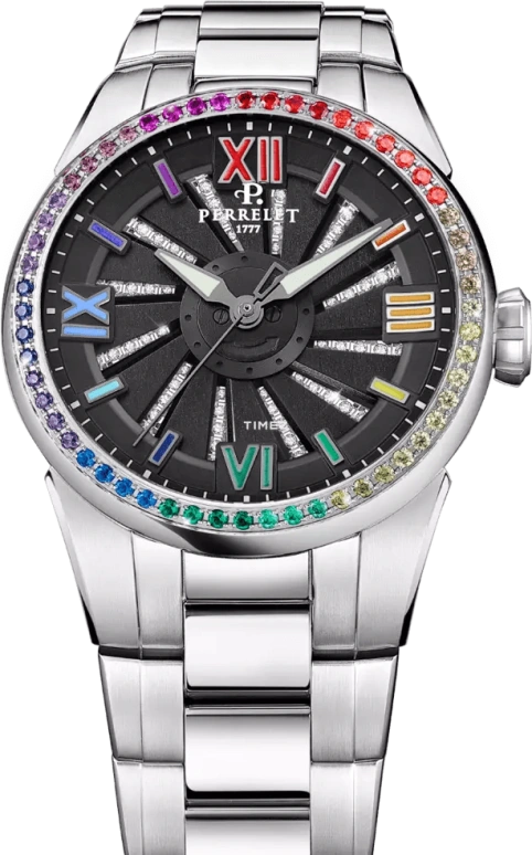 Perrelet,Turbine 37mm,37mm,Stainless Steel,Black,Automatic,42hours,In-house Caliber,A4069,A4069/4