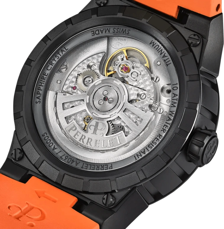 Perrelet,Turbine 41mm,41mm,Titanium,Orange,Black,Automatic,42hours,In-house Caliber,A4067,A4067/3