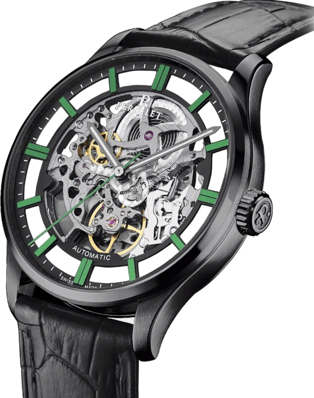 Perrelet,Weekend Skeleton 39.50mm,39.50mm,Stainless Steel,Silver,Automatic,42hours,In-house Caliber,A1306,A1306/3