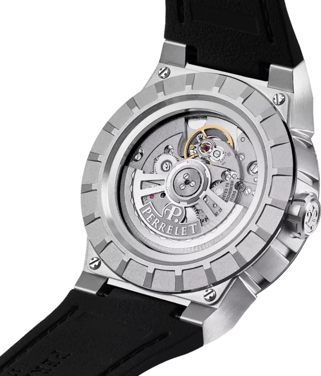 Perrelet,Turbine 44.50mm,44.50mm,Stainless Steel,Black,Blue,Automatic,42hours,In-house Caliber,A4062,A4062/B